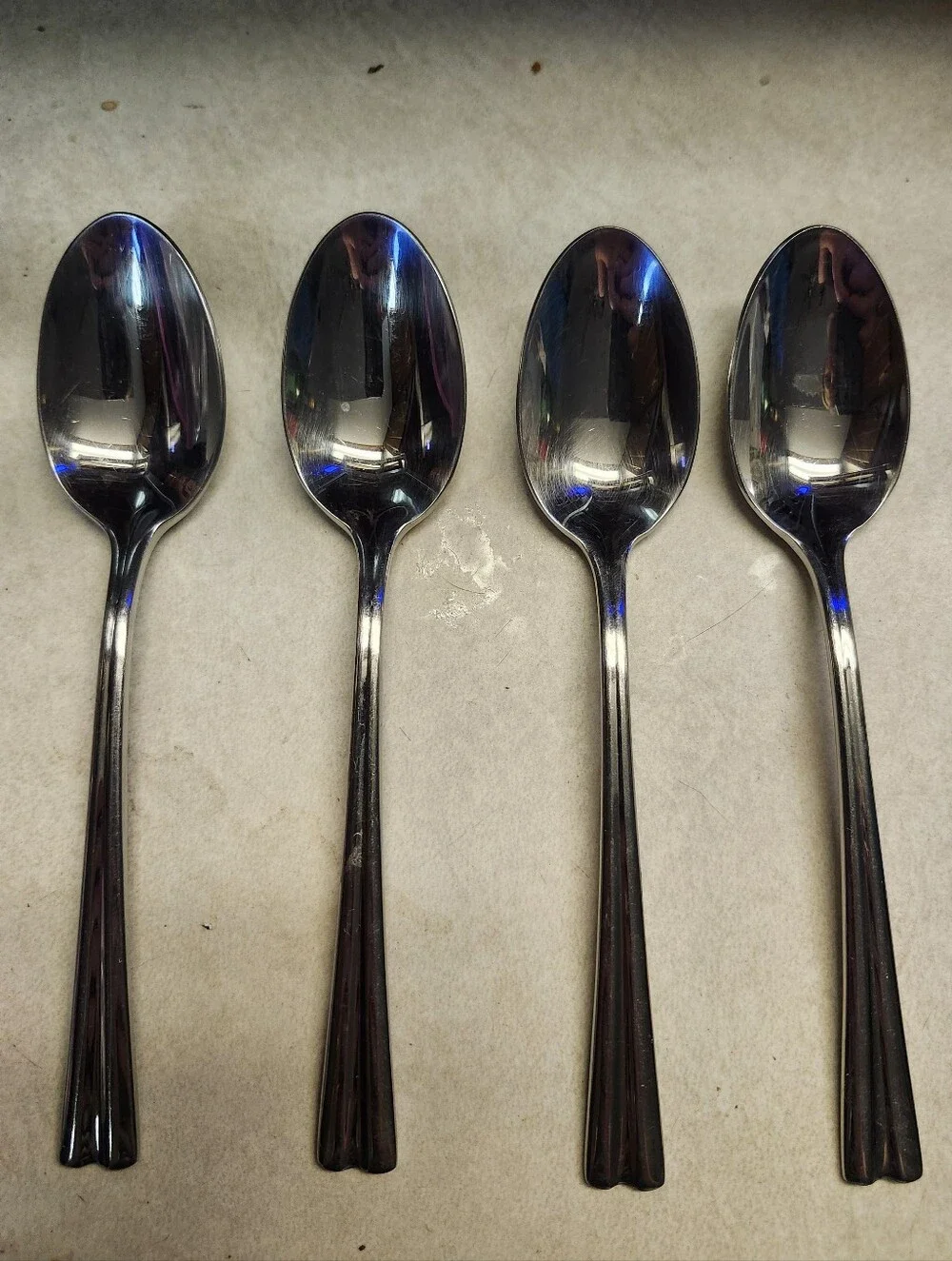 Reed and Barton Stainless Steel Soup Spoons - Set of 4 - Silver Tone